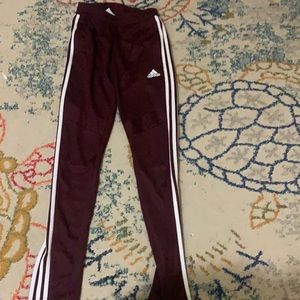 maroon adidas track pants